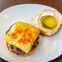 Mars Burger · Double cheeseburger with sautéed onions and mushrooms with Swiss and American cheese.