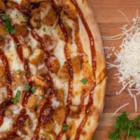 Bbq Chicken Pizza Combo (Includes Your Choice Of 12 Garlic Knots, Garden Salad Or 12 Zeppoles) · BBQ sauce, chicken cutlet and mozzarella.