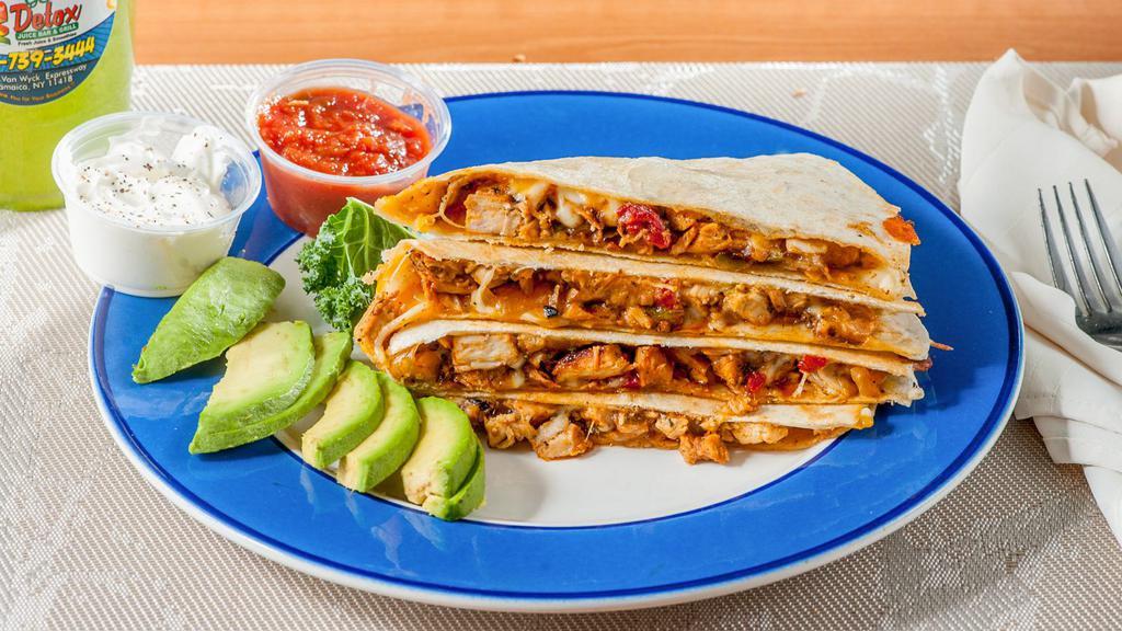 Chicken · Grilled chicken onion, green peppers, mozzarella and cheddar cheese.