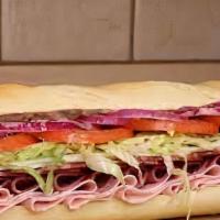 Cold Sandwich #12 · Ham, Salami, Capocollo, Provolone, Lettuce, Tomato, Red Onion, Olive Oil, Red Wine Vinegar, ...