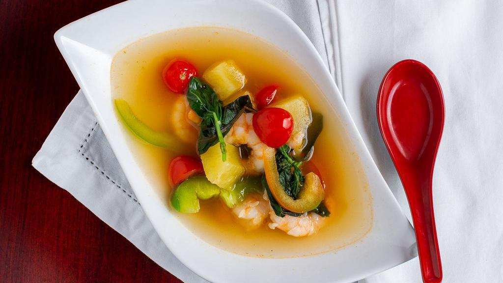 Tom Yam Shrimp Soup · Spicy. Hot and spicy.