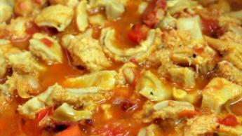 Tripe (Mondongo) · Tomato-based tripe soup.
