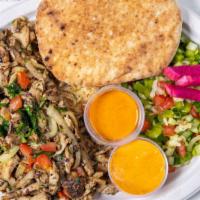 Chicken Shawarma Platter · Served with Rice & Salad