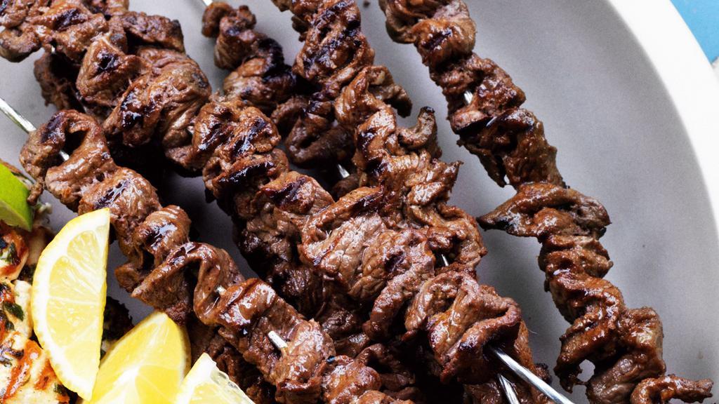 Beef Kabab Platter · Served with Rice & Salad