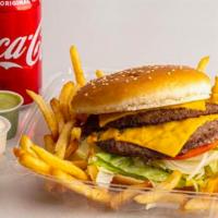 Double Cheeseburger With Fries & Soda · 
