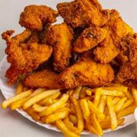 12 Pcs Mixed Chicken With Fries & Soda · 
