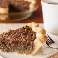 Pecan Pie · Sweetened pecans in buttery crust.