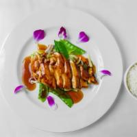 Chicken Teriyaki · Served with rice and choice of miso soup or green salad.