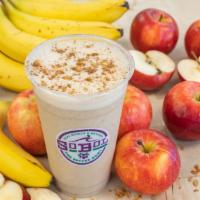 Apple Cinnamon Smoothie · Limited time only!
Apple, banana, ground cinnamon, vanilla, nut-free granola, and oat milk.