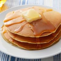 3 Multi-Grain Pancakes · With syrup and butter.