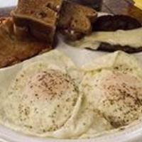 Breakfast Platter · 1 choice of meat, eggs, home fries, bagel or bread and small coffee.