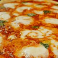 14 Inch Margherita Pizza · Limit two pizzas per order*mozzarella and basil.