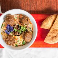 Hummus With 4 Falafel Balls · Served with pita. Vegetarian