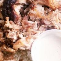 Chicken Shwarma Over Rice · serve with pita