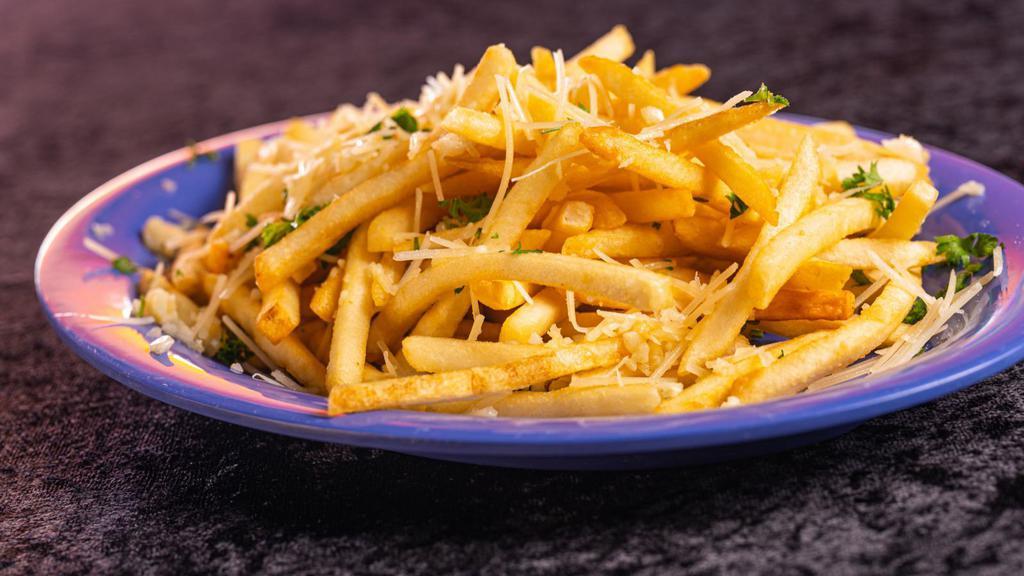 Roman Fries · Crispy, craveable fries with garlic and cheese.