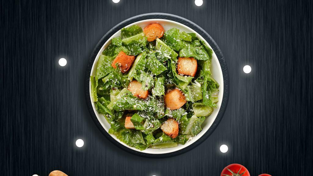 Caesar Crunch Salad · (Vegetarian) Romaine lettuce, house croutons, and parmesan cheese tossed with Caesar dressing.
