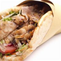 Chicken Gyro · Marinated, char-broiled, rotisserie cooked chicken, thinly sliced and served on a fresh, sof...