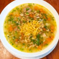 Chicken Tortilla Soup · Chicken, Rice, Carrots, Celery