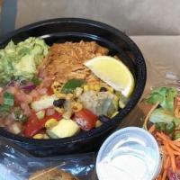 Bowl Box Lunch 2 · Choose any Bowl, Mixed Greens Salad or Fresh Fruit Salad and Brownie or Cookie.