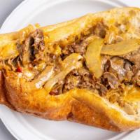Jersey Cheesesteak · 16 oz of Beef or chicken, caramelized onions, roasted peppers, mixed cheddar