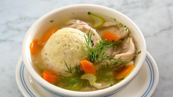Matzo Ball Soup · Our traditional recipe includes chicken broth made from scratch, vegetables and handmade matzo balls. Now you can have comfort and tradition any time of year.