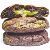 Matcha Lava Cookie · matcha ganache filling. for best taste warm up the cookie