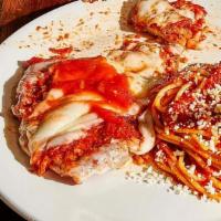 Heritage Chicken Parmigiana · with spaghetti or zucchini noodles