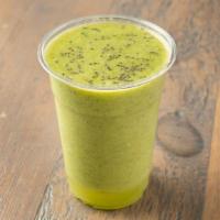 Seeded In Sunshine · Organic Pineapple, Organic Baby Spinach, Organic Mango, Hydrated Chia Seeds & Coconut Water.
