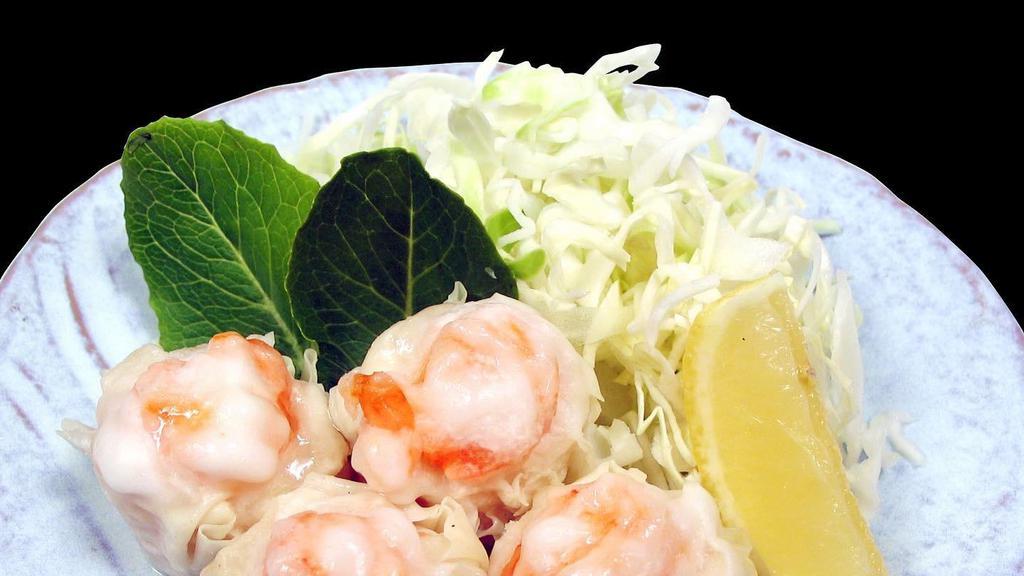 Ebi Shumai · Steamed shrimp dumplings.