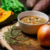 Bean Soup · Celery, onion, daikon, sweet potato, salt, and kombu broth.