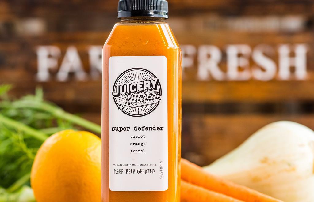 Cold Pressed Super Defender · Popular. Unpasteurized cold pressed juices, 16 ounce. Carrot, orange, and fennel.
