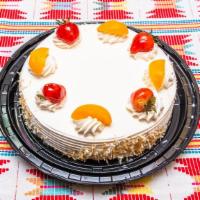Pastel Entero/Whole Cake · TRES LECHES CAKE FILLED WITH FRESH STRAWBERRIES AND PEACHES SERVES APPROX. 8-10 PPL.