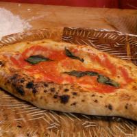 Calzone With Mushrooms · Inside: tomato sauce, fresh mozzarella, fresh ricotta, assorted mushrooms, grana, basil. On ...