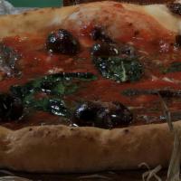 Gf Puttanesca · tomato sauce, anchovies, Gaeta olives, garlic and origan
