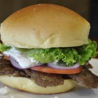 Astoria · Seasoned gyro-styled beef slices, lettuce, tomatoes, red onions, feta cheese and homemade tz...