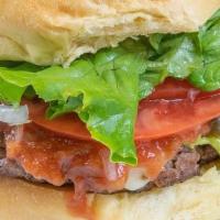 Tex-Mex · Beef patty, lettuce, tomatoes, onions, guacamole, salsa, jalapeño peppers, pepper jack chees...
