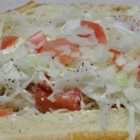Hot Dog Special · All beef hot dog, shredded cabbage, tomatoes, diced onions, homemade special sauce and seaso...