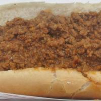 Chili Dog · All beef hot dog topped with our homemade chili.