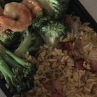 Shrimp With Broccoli Combination Platter · 
