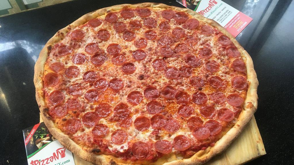Large Charred Pepperoni Pizza · Sauce, cheese, charred pepperoni.