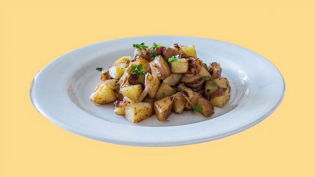 Classic Home Fries · Crispy diced potatoes sautéed with onions and peppers.