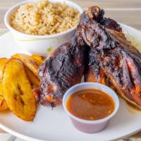 Jerk Chicken House Special
 · Rice and two sides