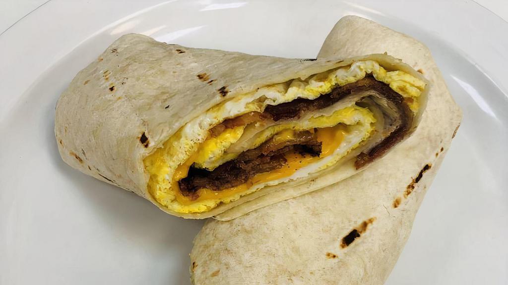 Bacon Egg And Cheese · Crispy Bacon, Egg and American Cheese in a wrap