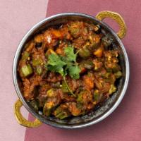 Don'T Settle For Medi-Okra · Pickle-flavored fresh okra cooked with onion and tomatoes.