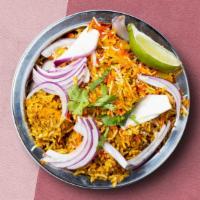 Veggies And Rice, Rice, Baby · Rice fused with mixed vegetable in blend of saffron and herbs.