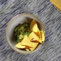 Guacamole & Chips · Vegan, Gluten free. Guacamole and house-made GF corn chips