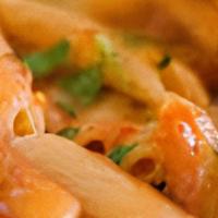 Penne With Vodka Sauce · Narrow tube shaped pasta.