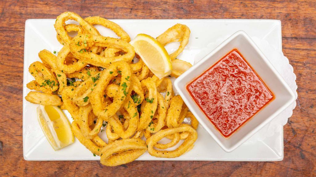 Fried Calamari · Spicy. With spicy marinara sauce.