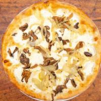Bella Luna Pizza · Vegetarian. Wild mushrooms, onions, Fontina and truffle oil.
