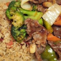 Beef With Mixed Vegetables Lunch Special · Served with a choice of rice and a choice of side.